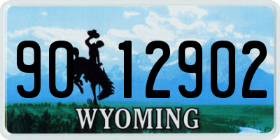 WY license plate 9012902