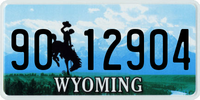 WY license plate 9012904