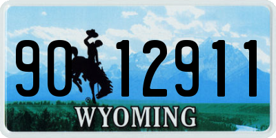 WY license plate 9012911