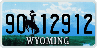 WY license plate 9012912