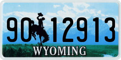 WY license plate 9012913
