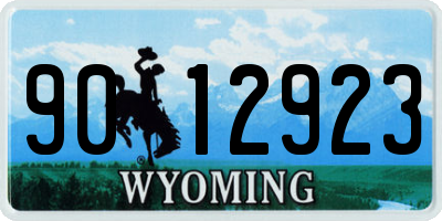 WY license plate 9012923