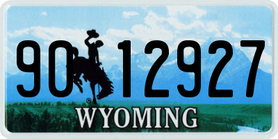 WY license plate 9012927