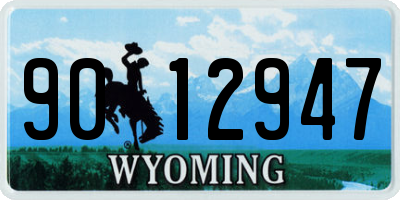 WY license plate 9012947