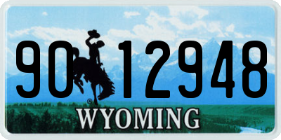 WY license plate 9012948