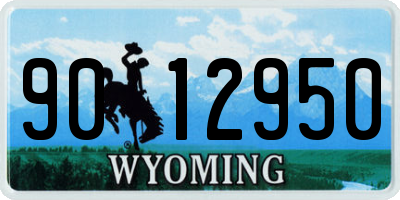 WY license plate 9012950