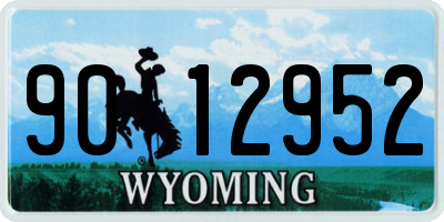 WY license plate 9012952