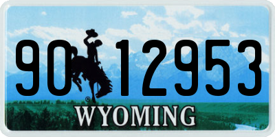 WY license plate 9012953