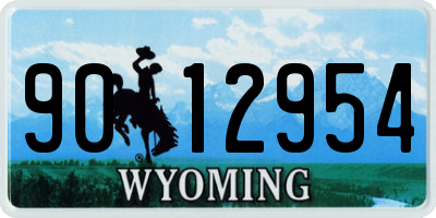 WY license plate 9012954