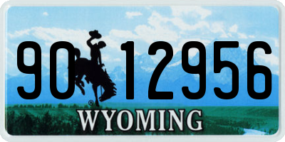 WY license plate 9012956