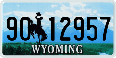 WY license plate 9012957