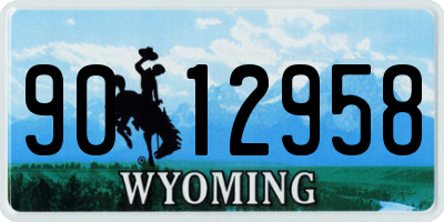 WY license plate 9012958