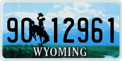 WY license plate 9012961