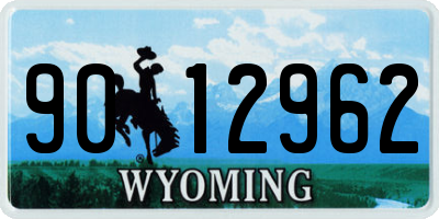 WY license plate 9012962
