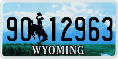 WY license plate 9012963
