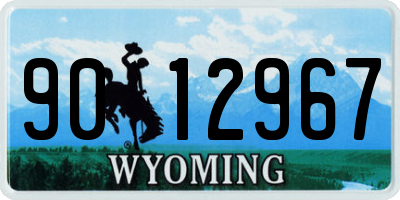 WY license plate 9012967