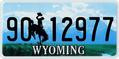 WY license plate 9012977