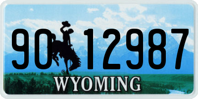 WY license plate 9012987