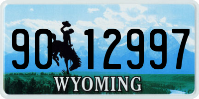 WY license plate 9012997