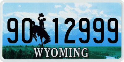 WY license plate 9012999