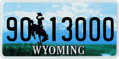WY license plate 9013000