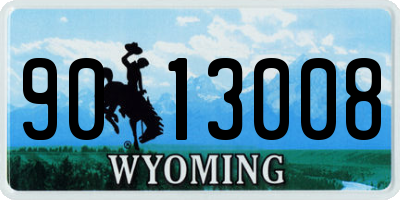 WY license plate 9013008