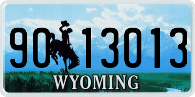 WY license plate 9013013