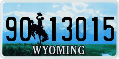 WY license plate 9013015