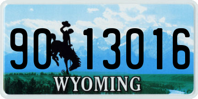 WY license plate 9013016
