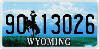WY license plate 9013026