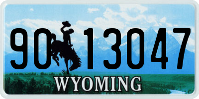 WY license plate 9013047