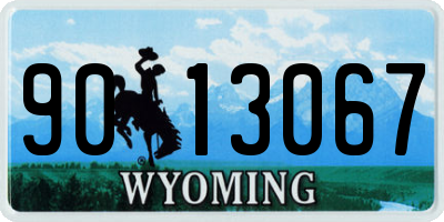 WY license plate 9013067