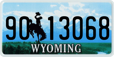WY license plate 9013068
