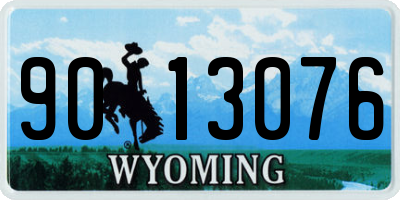 WY license plate 9013076