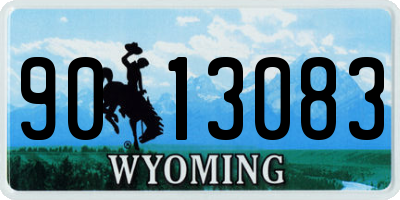WY license plate 9013083