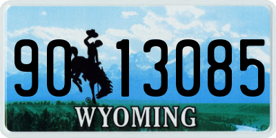 WY license plate 9013085