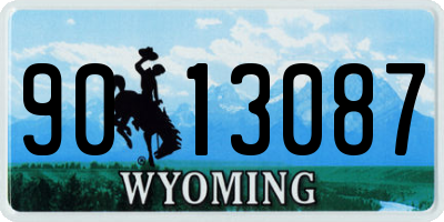 WY license plate 9013087