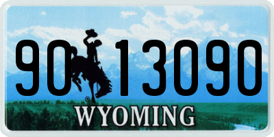WY license plate 9013090