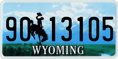 WY license plate 9013105