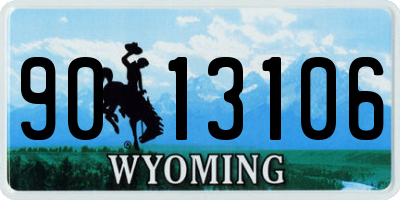 WY license plate 9013106