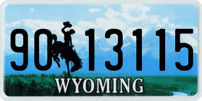WY license plate 9013115