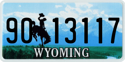 WY license plate 9013117