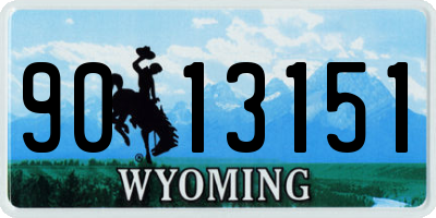 WY license plate 9013151