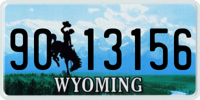 WY license plate 9013156