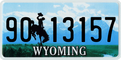 WY license plate 9013157