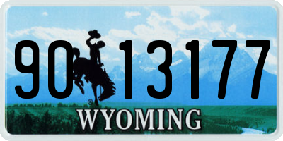 WY license plate 9013177