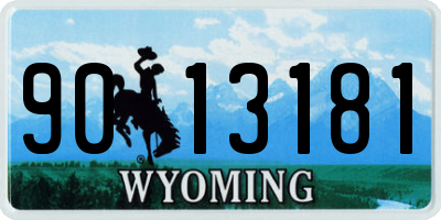 WY license plate 9013181