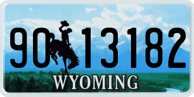 WY license plate 9013182