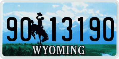 WY license plate 9013190
