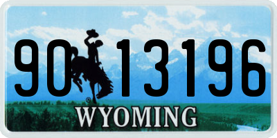 WY license plate 9013196